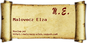 Malovecz Elza névjegykártya